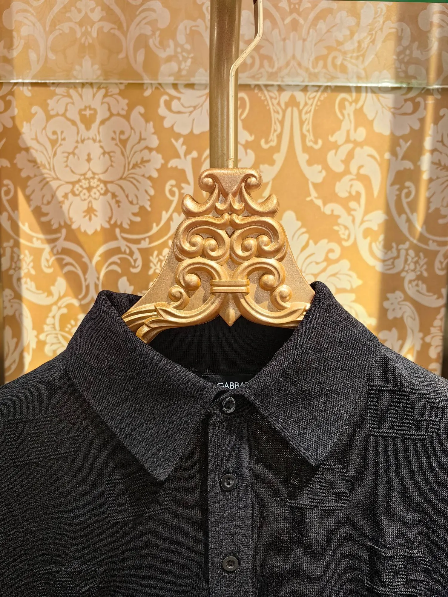 𝘿𝙊𝙇𝘾𝙀 & 𝙂𝘼𝘽𝘽𝘼𝙉𝘼 2025/ss New Arrival polo DG 14 Breathable Black Sizes 46 48 50 52